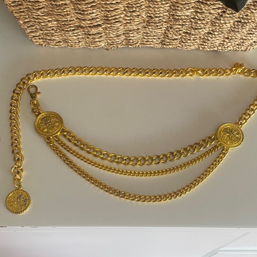 Gold Medallion Chain Belt